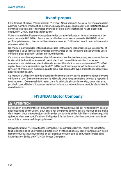 2025-2026 Hyundai Tucson/Tucson Hybrid Manuel du propriétaire | Français