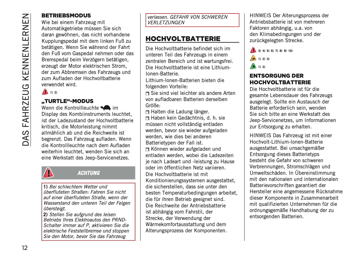 2025-2026 Jeep Avenger Owner's Manual | German