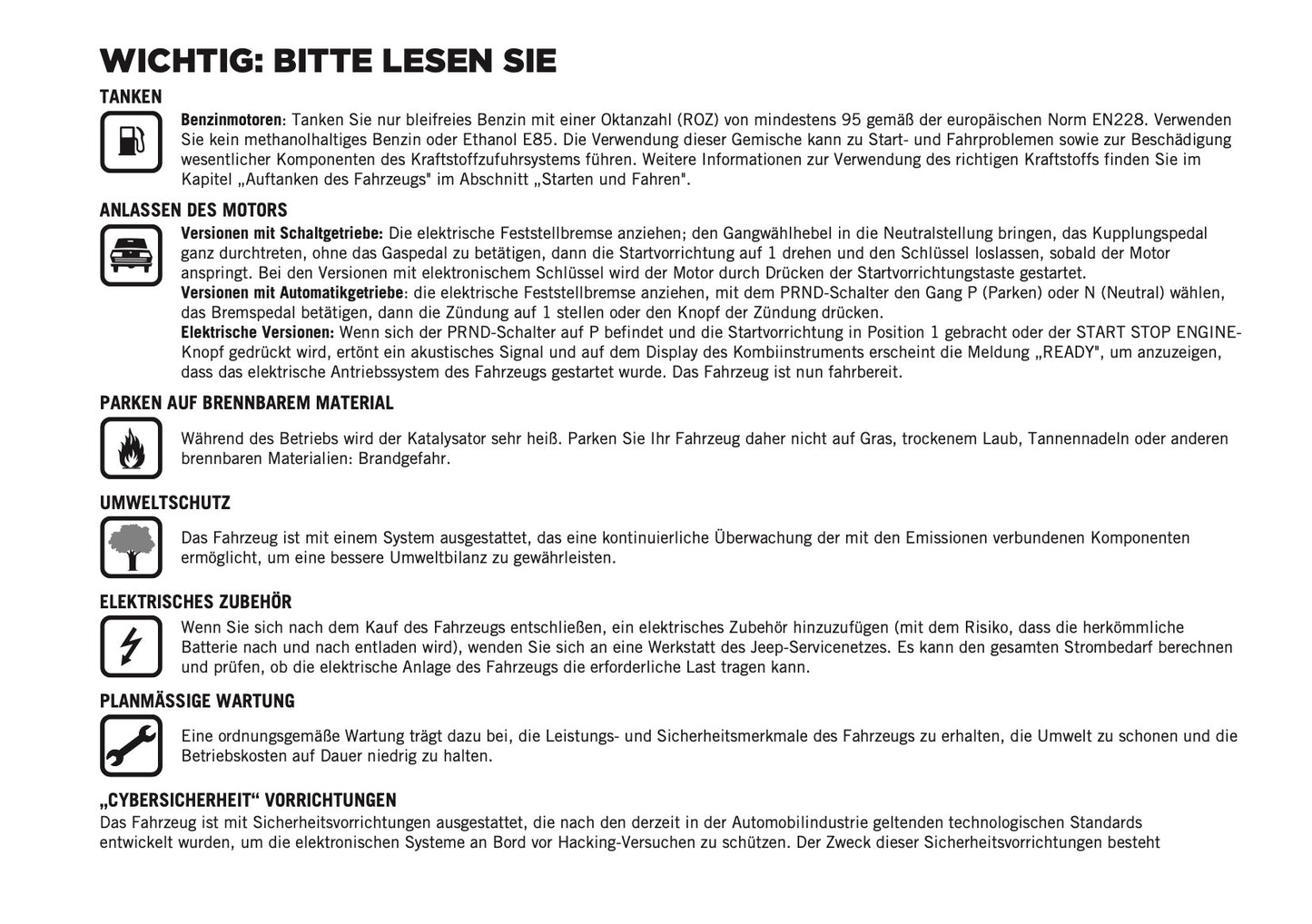 2025-2026 Jeep Avenger Owner's Manual | German