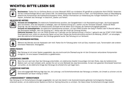 2025-2026 Jeep Avenger Owner's Manual | German