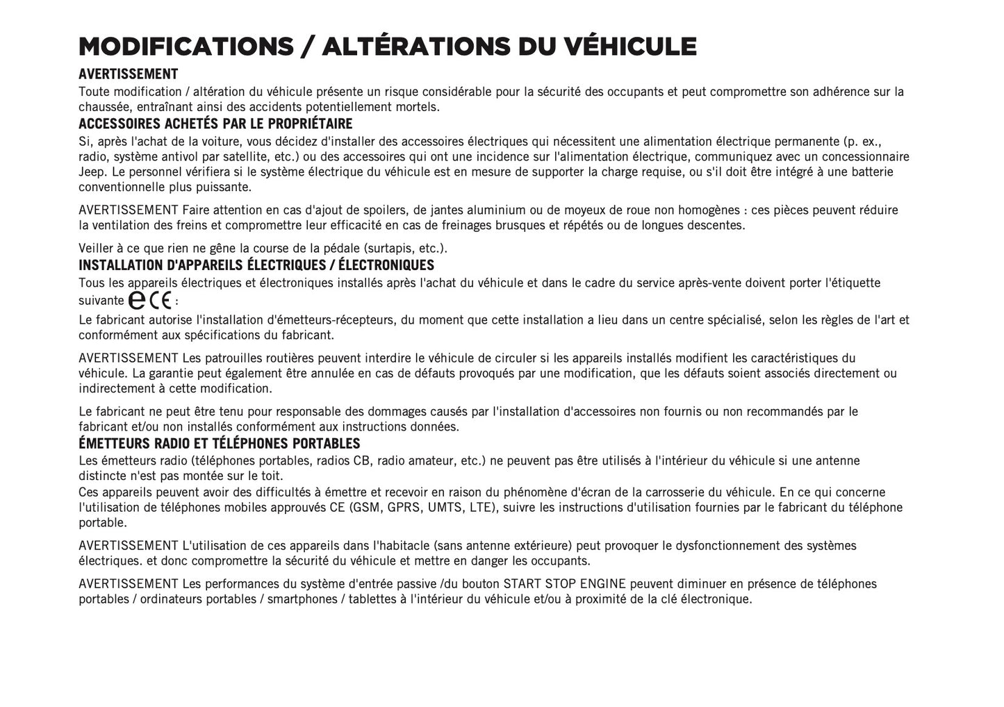 2026 Jeep Avenger Manuel du propriétaire | Français