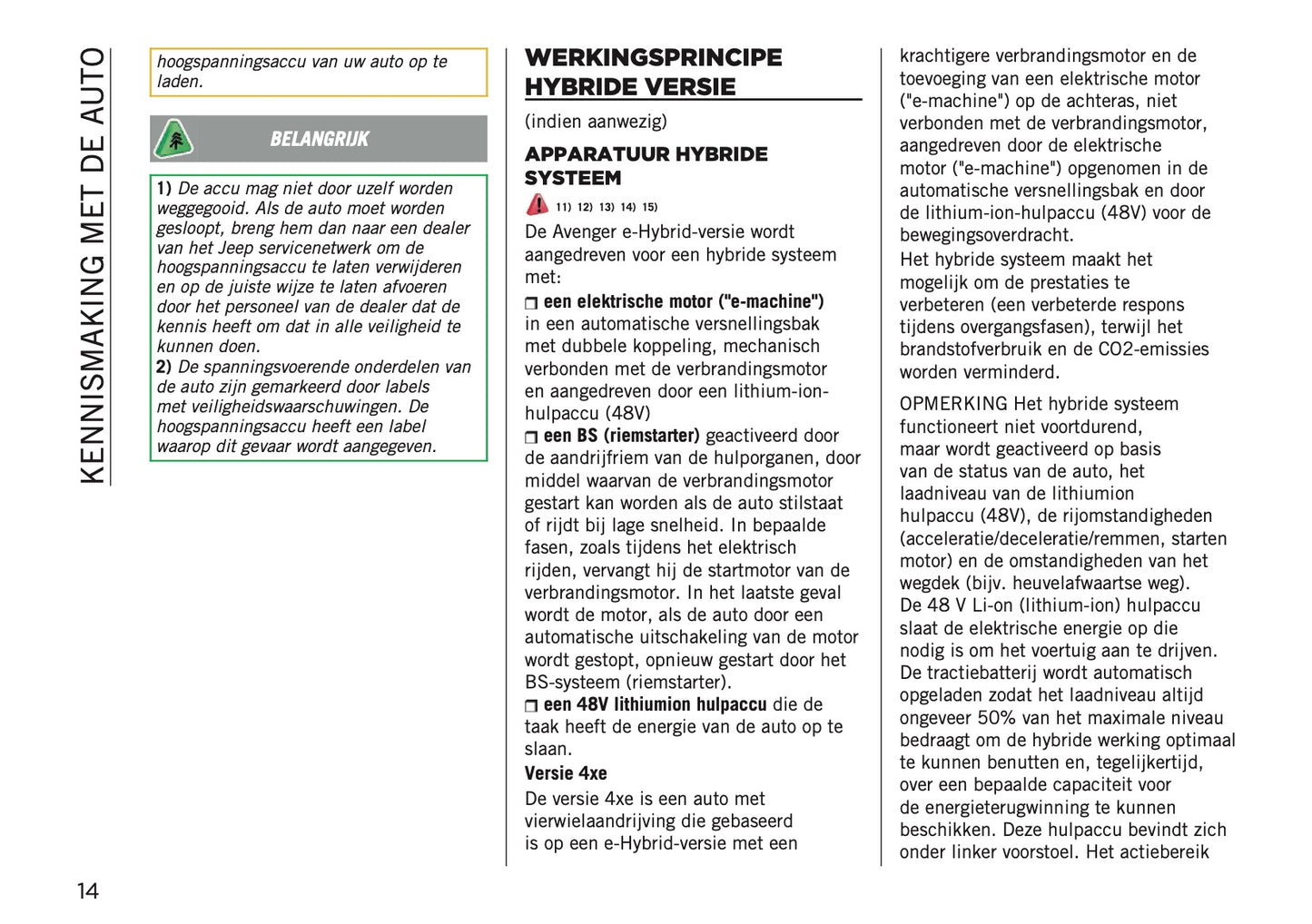 2024-2025 Jeep Avenger Owner's Manual | Dutch