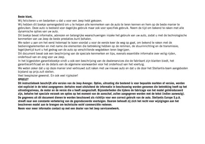 2024-2025 Jeep Avenger Owner's Manual | Dutch