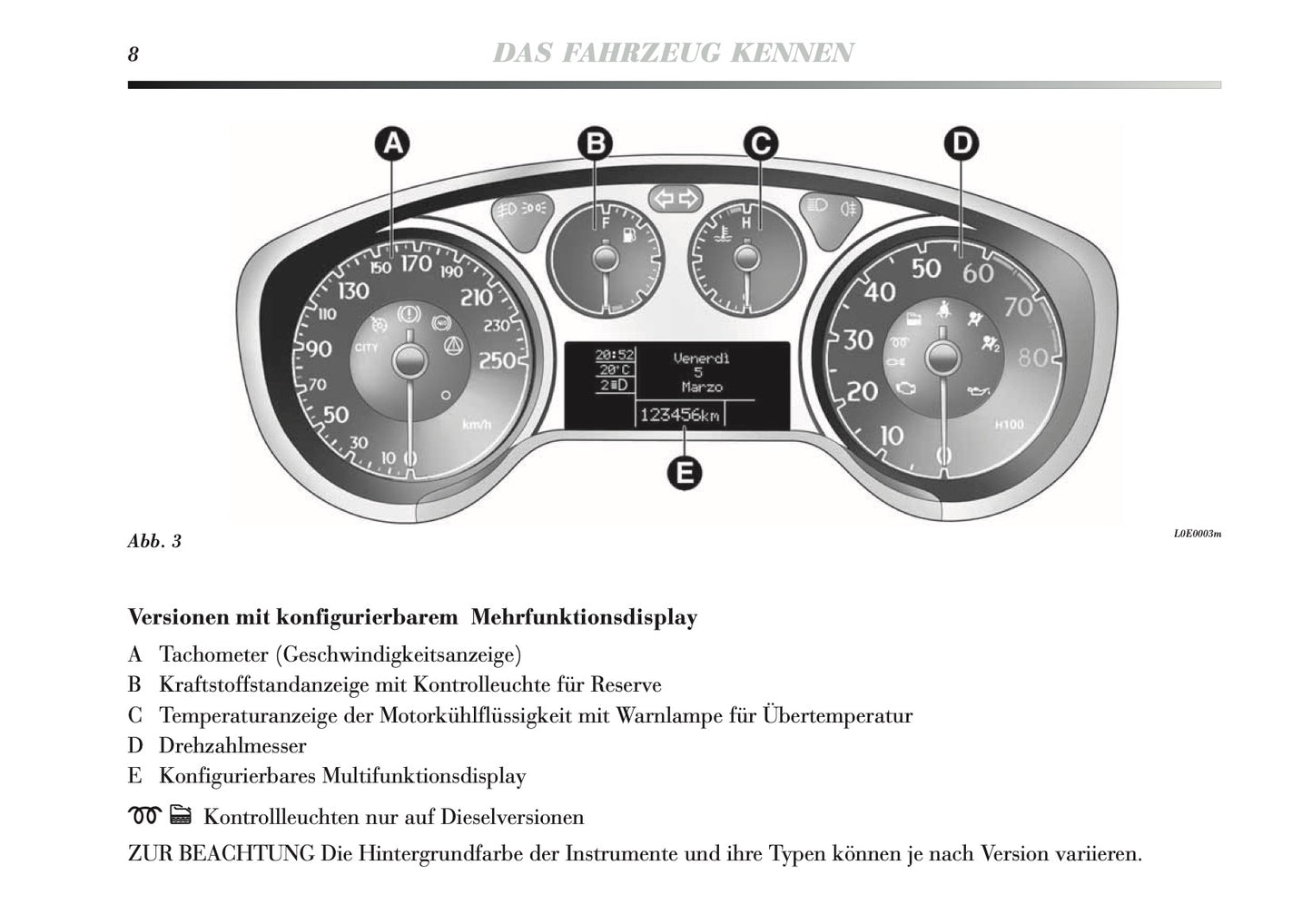 2010-2011 Lancia Delta Bedienungsanleitung | Deutsch