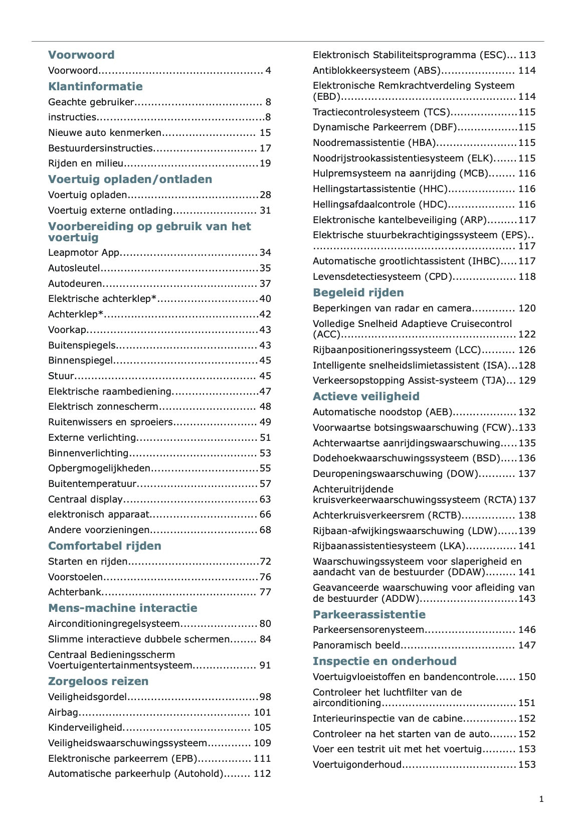 2025 Leapmotor C10 Owner's Manual | Dutch