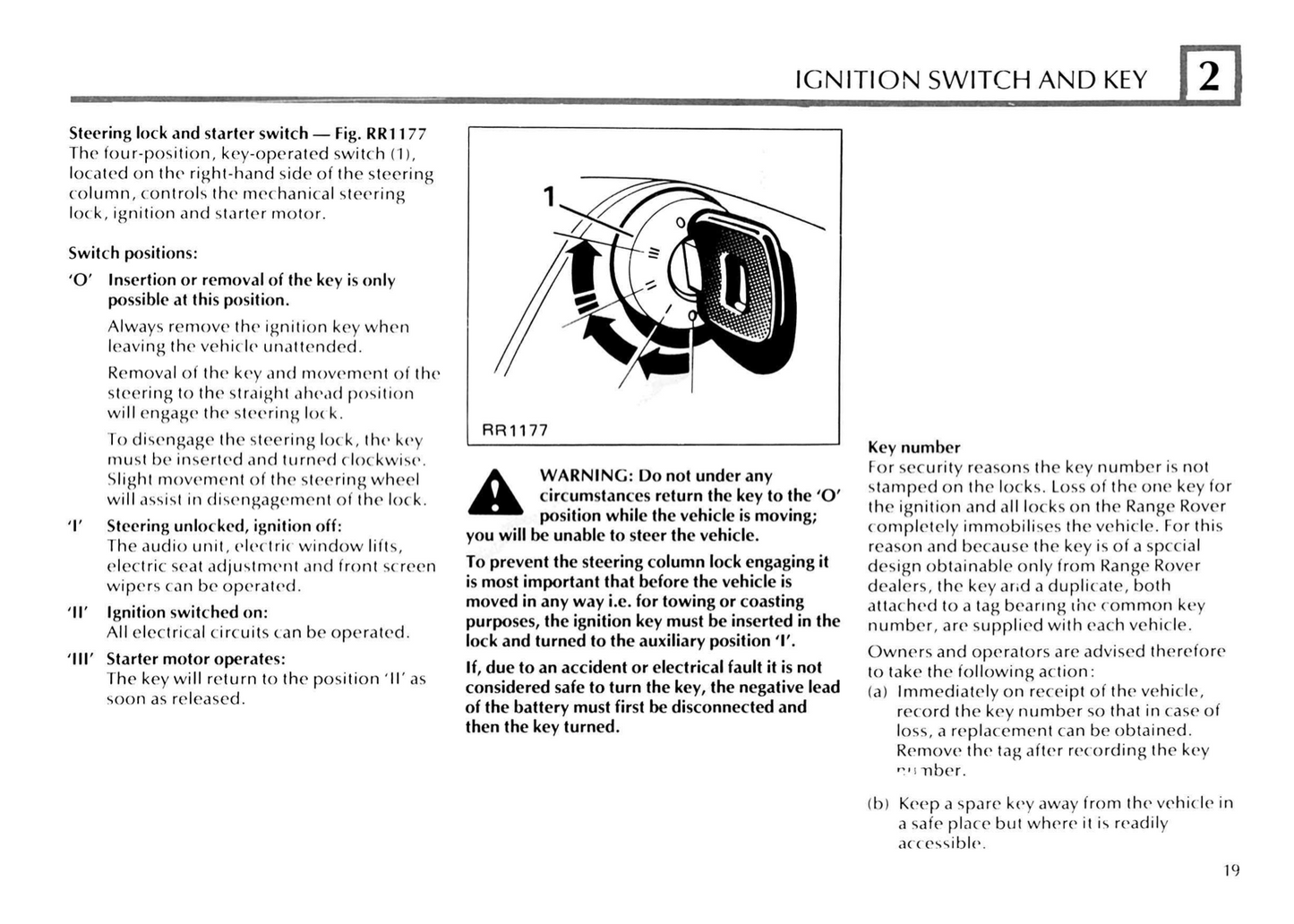 1993 Land Rover Range Rover Owner's Manual | English