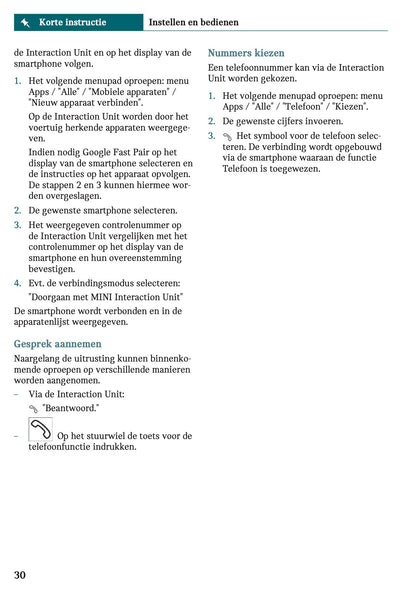 2025-2026 Mini Cooper Owner's Manual | Dutch