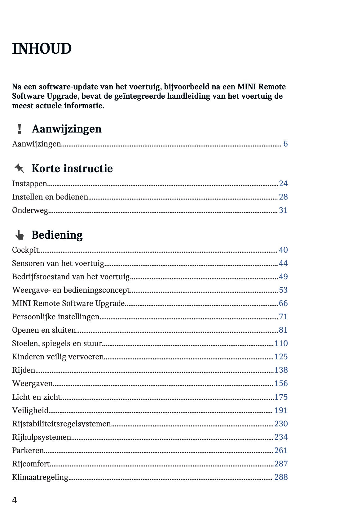 2025-2026 Mini Cooper Owner's Manual | Dutch