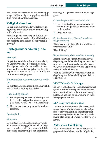 2025-2026 Mini Cooper Owner's Manual | Dutch