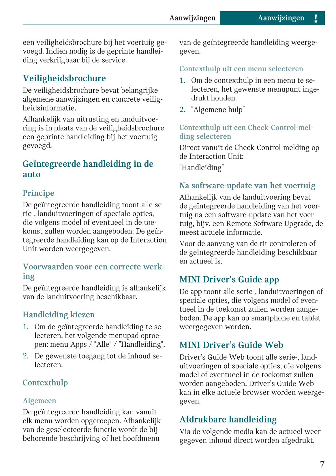 2025-2026 Mini Countryman Owner's Manual | Dutch