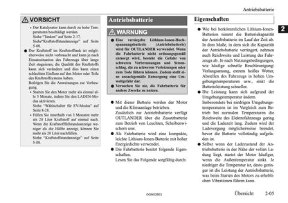 2025 Mitsubishi Outlander PHEV Owner's Manual | German
