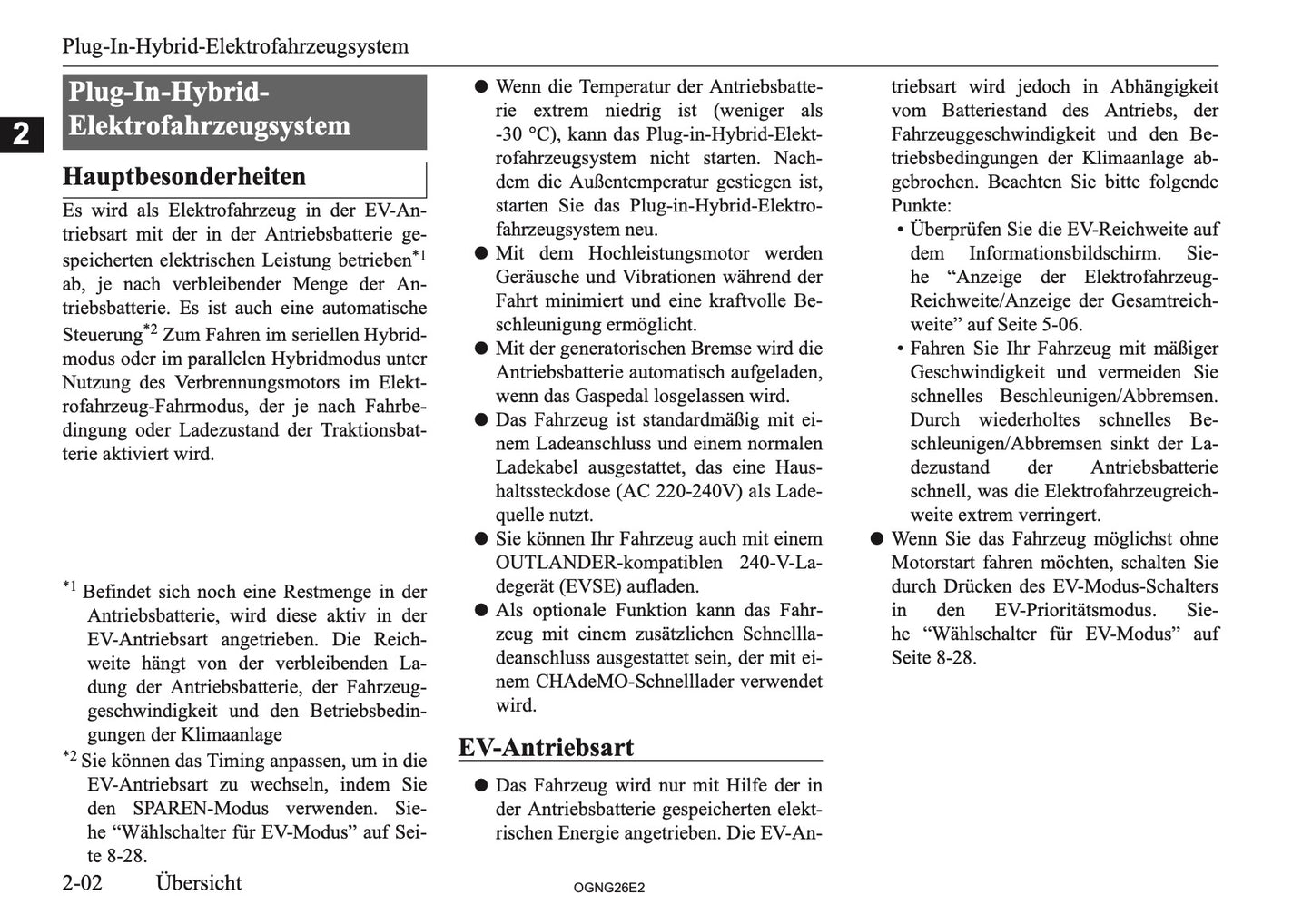 2026 Mitsubishi Outlander PHEV Owner's Manual | German