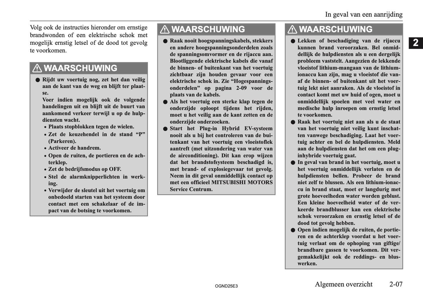 2025 Mitsubishi Outlander PHEV Gebruikershandleiding | Nederlands