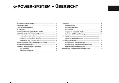 2025-2026 Nissan Qashqai e-Power Owner's Manual | German