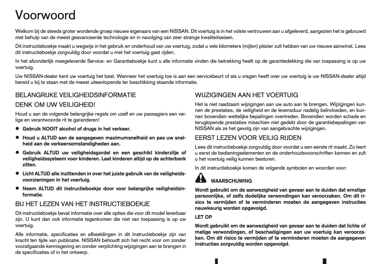 2015-2016 Nissan Qashqai Owner's Manual | Dutch