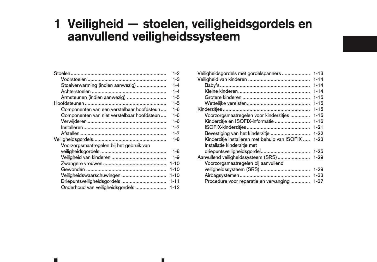 2015-2016 Nissan Qashqai Owner's Manual | Dutch