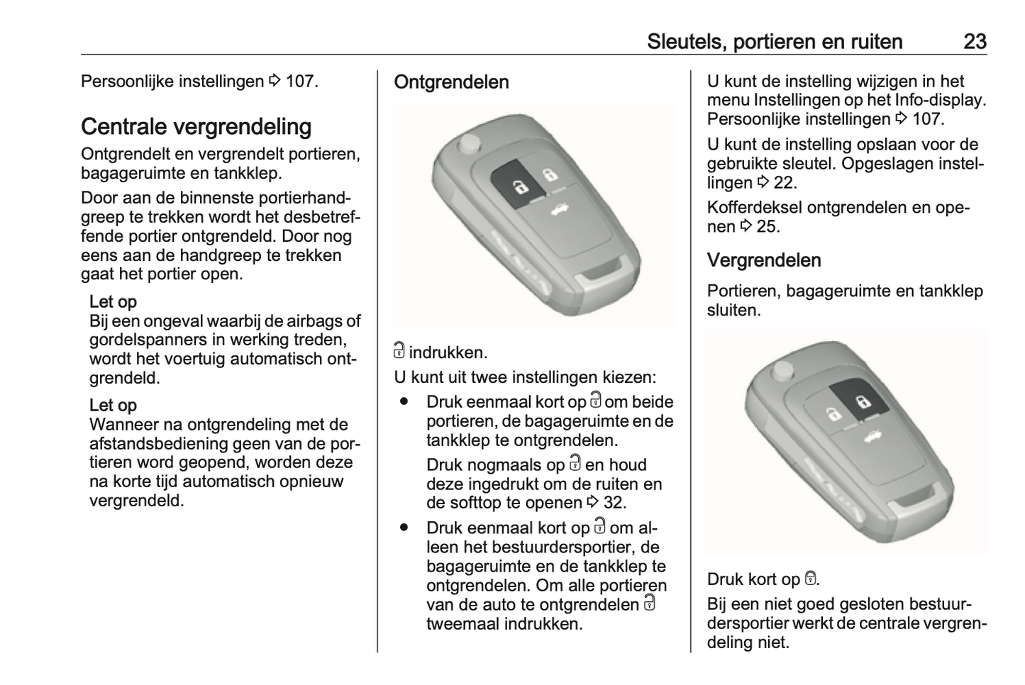 2016 Opel Cascada Owner's Manual | Dutch