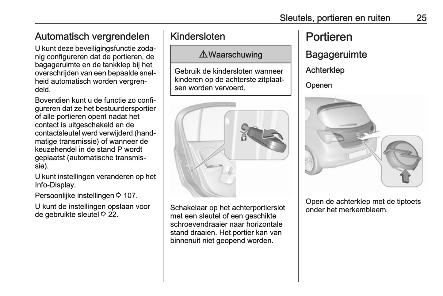 2016-2017 Opel Corsa Owner's Manual | Dutch