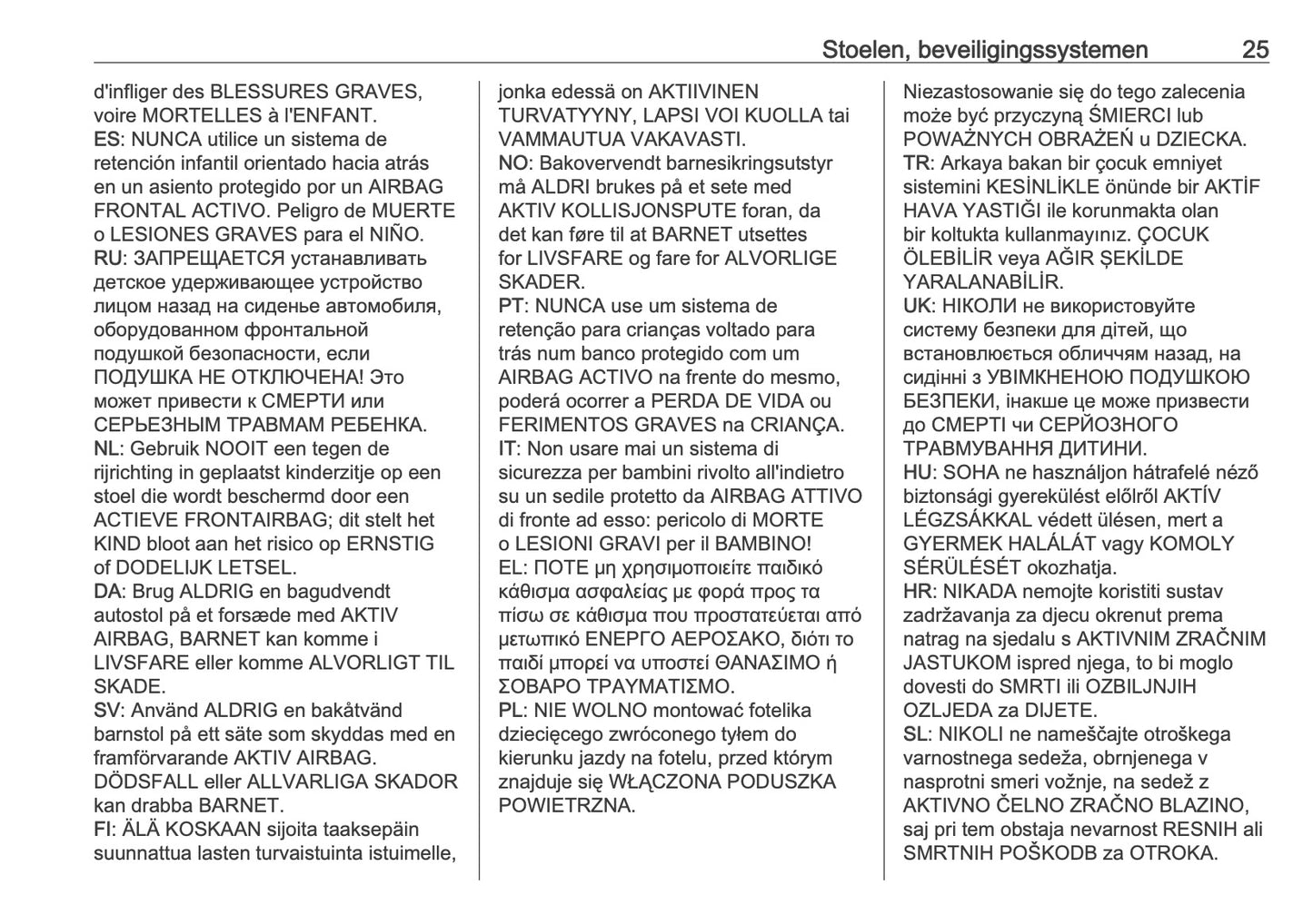 2025 Opel Frontera Owner's Manual | Dutch