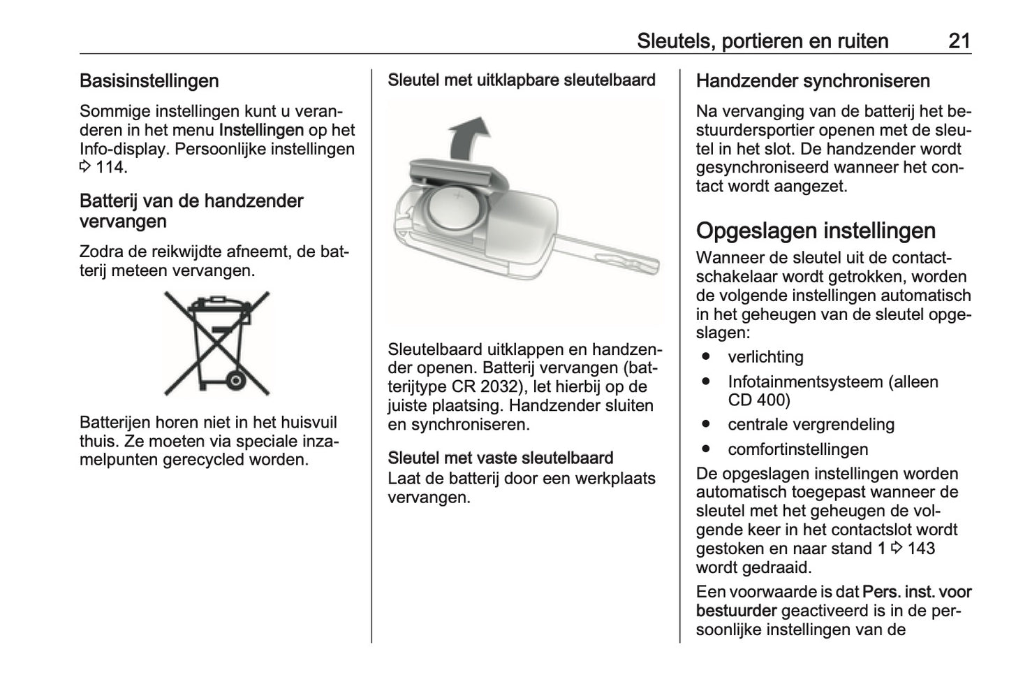 2016-2017 Opel Meriva Owner's Manual | Dutch