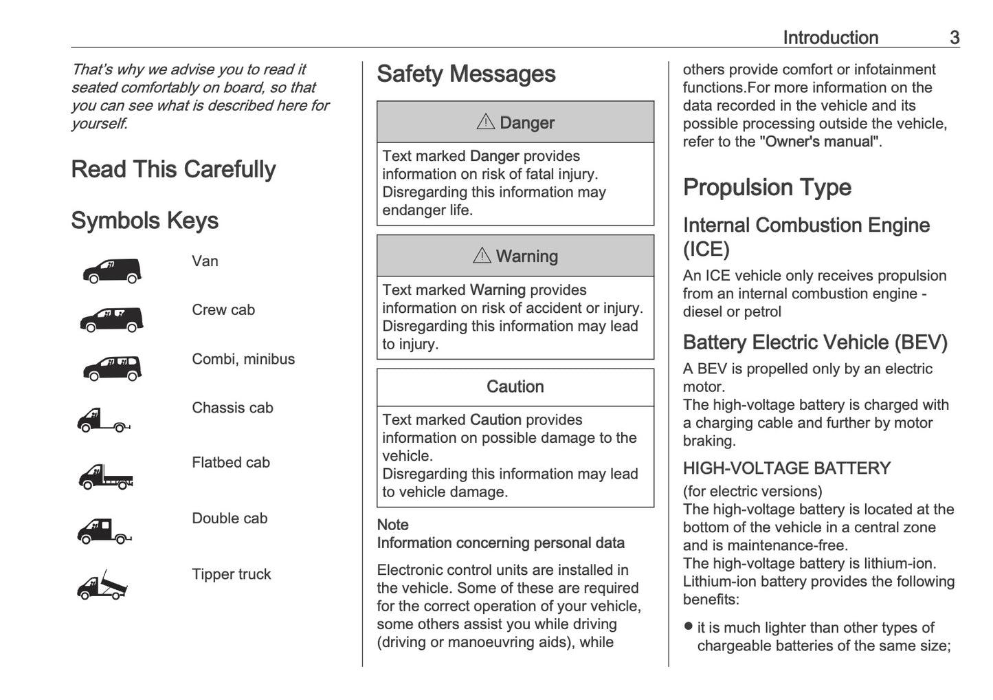 2026 Opel Movano Owner's Manual | English