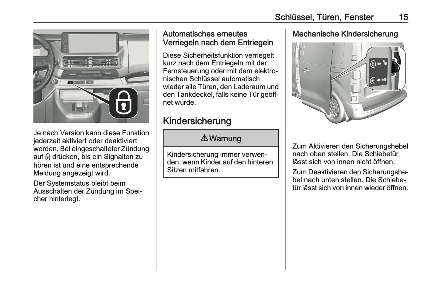 2024-2025 Opel Vivaro Owner's Manual | German
