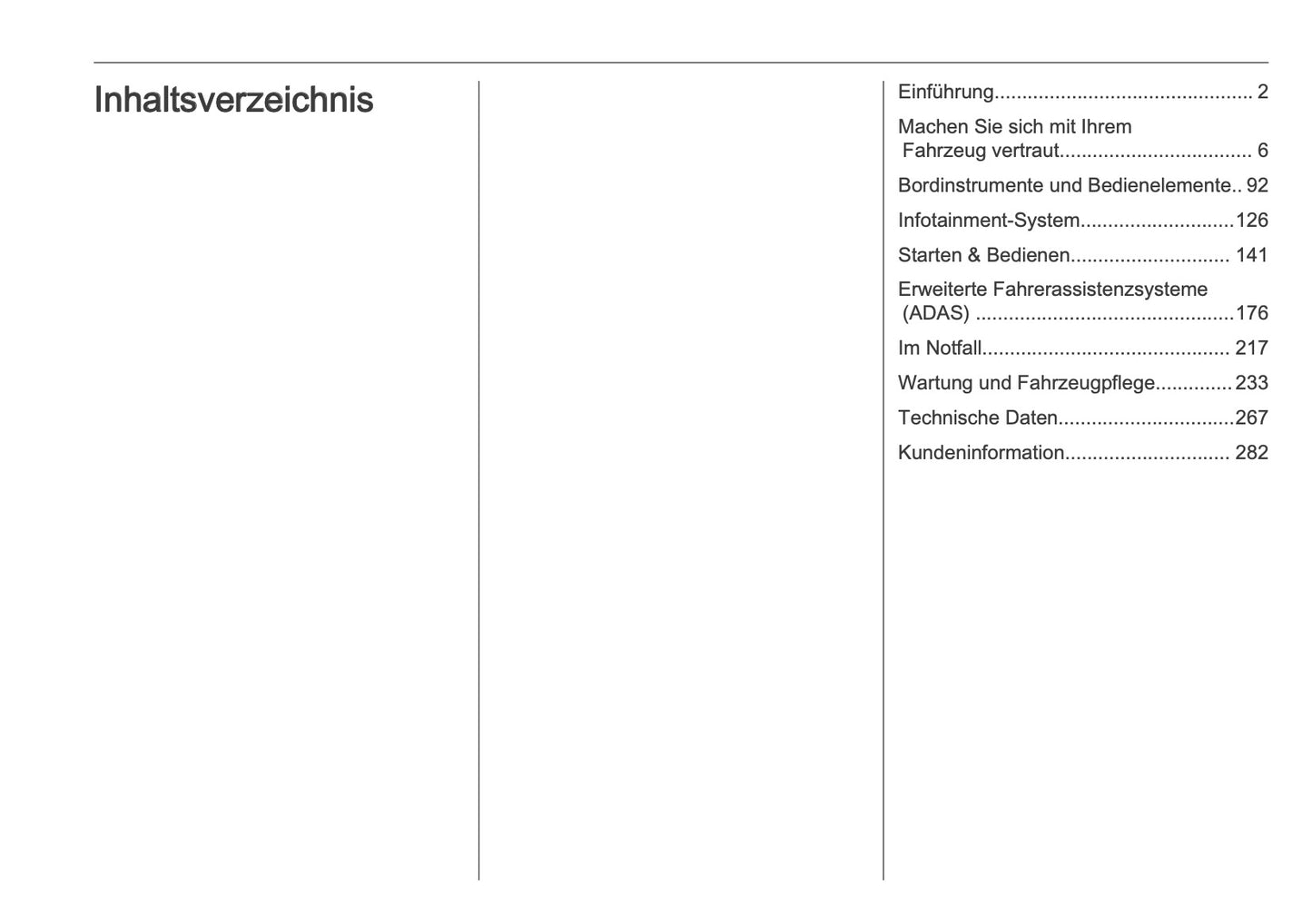 2025-2026 Opel Vivaro Owner's Manual | German