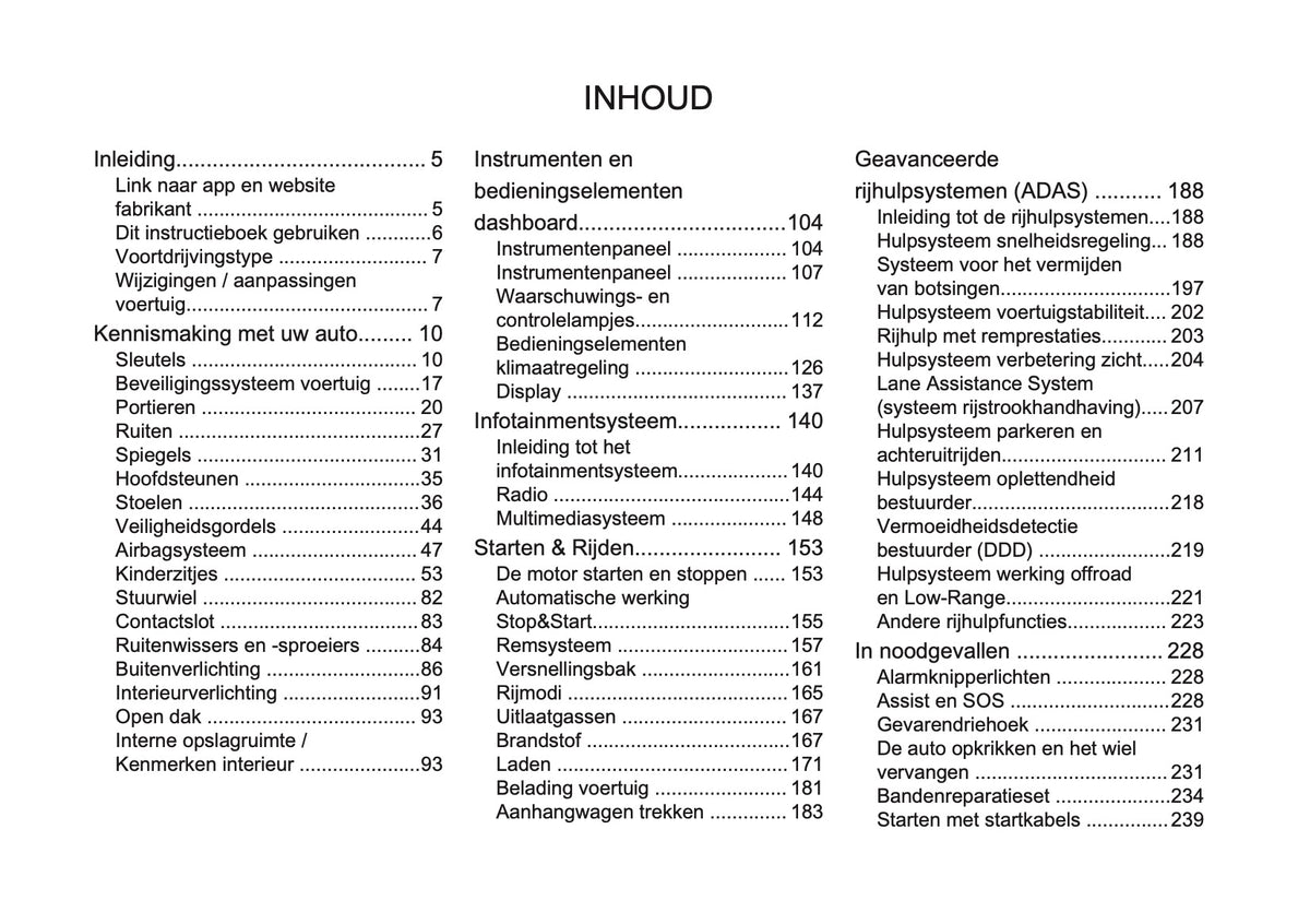 2026 Opel Vivaro Owner's Manual | Dutch