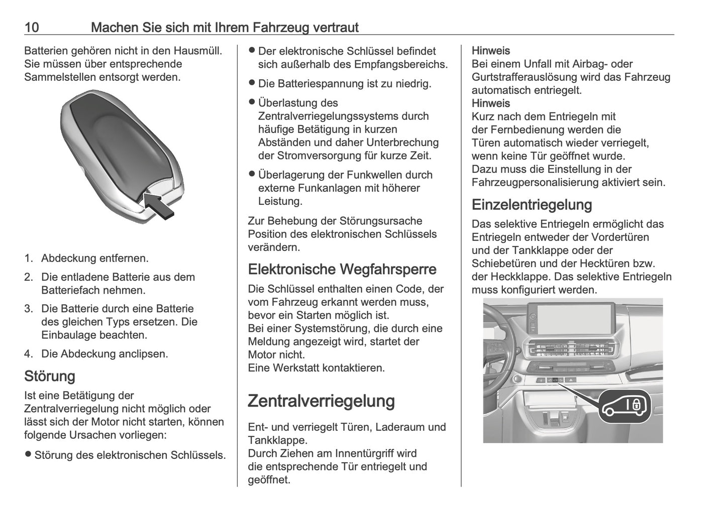 2025-2026 Opel Zafira Life Owner's Manual | German