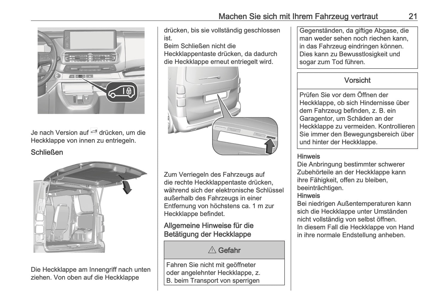 2025-2026 Opel Zafira Life Owner's Manual | German