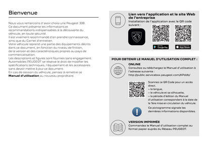 2025-2026 Peugeot 308 Manuel du propriétaire | Français