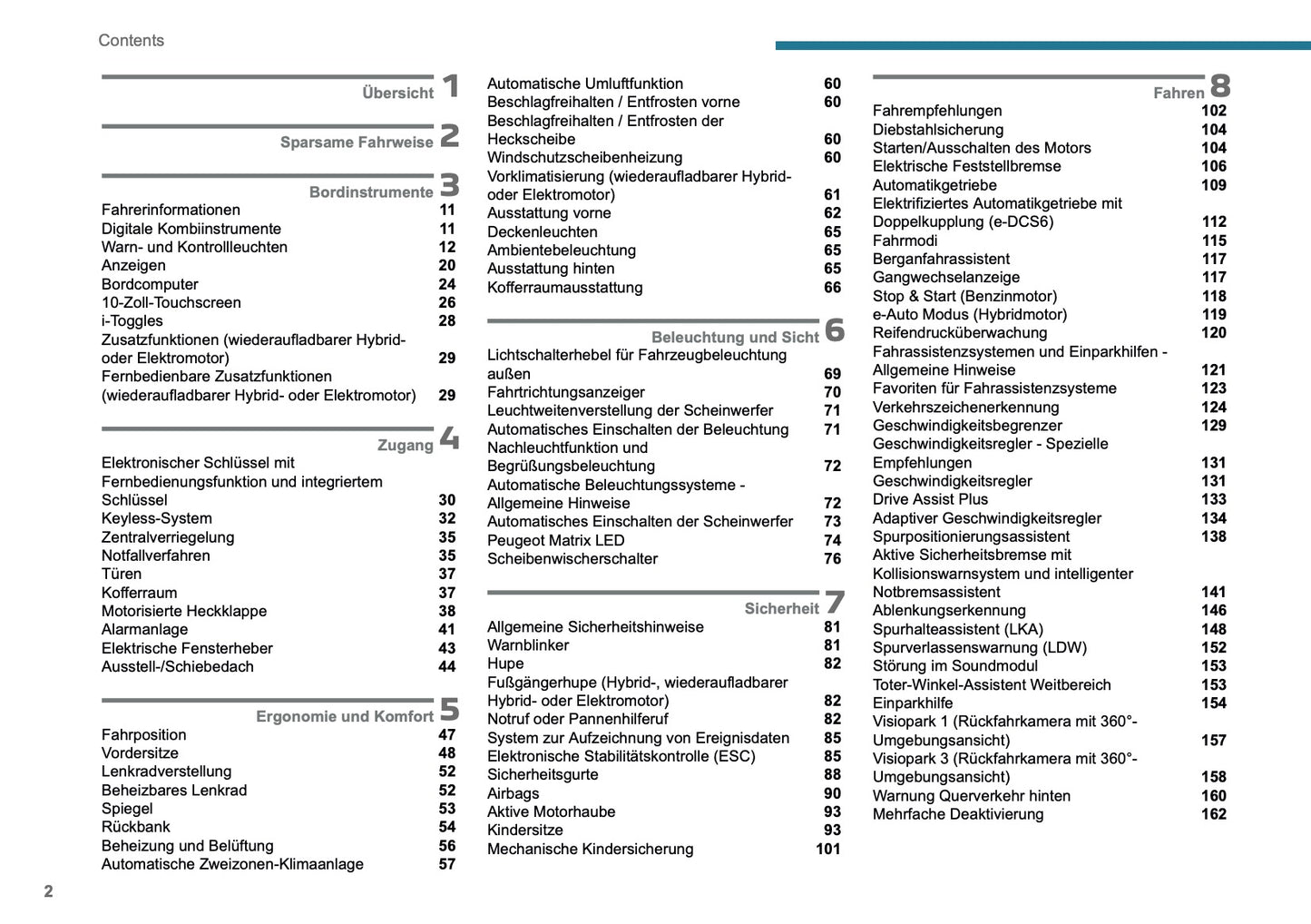 2024-2026 Peugeot 408/e-408 Owner's Manual | German