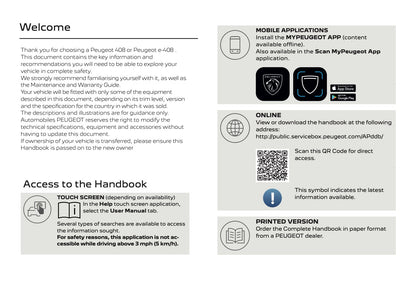2024-2026 Peugeot 408/e-408 Owner's Manual | English