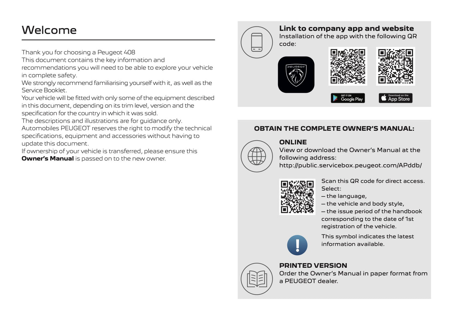 2026 Peugeot 408 Owner's Manual | English