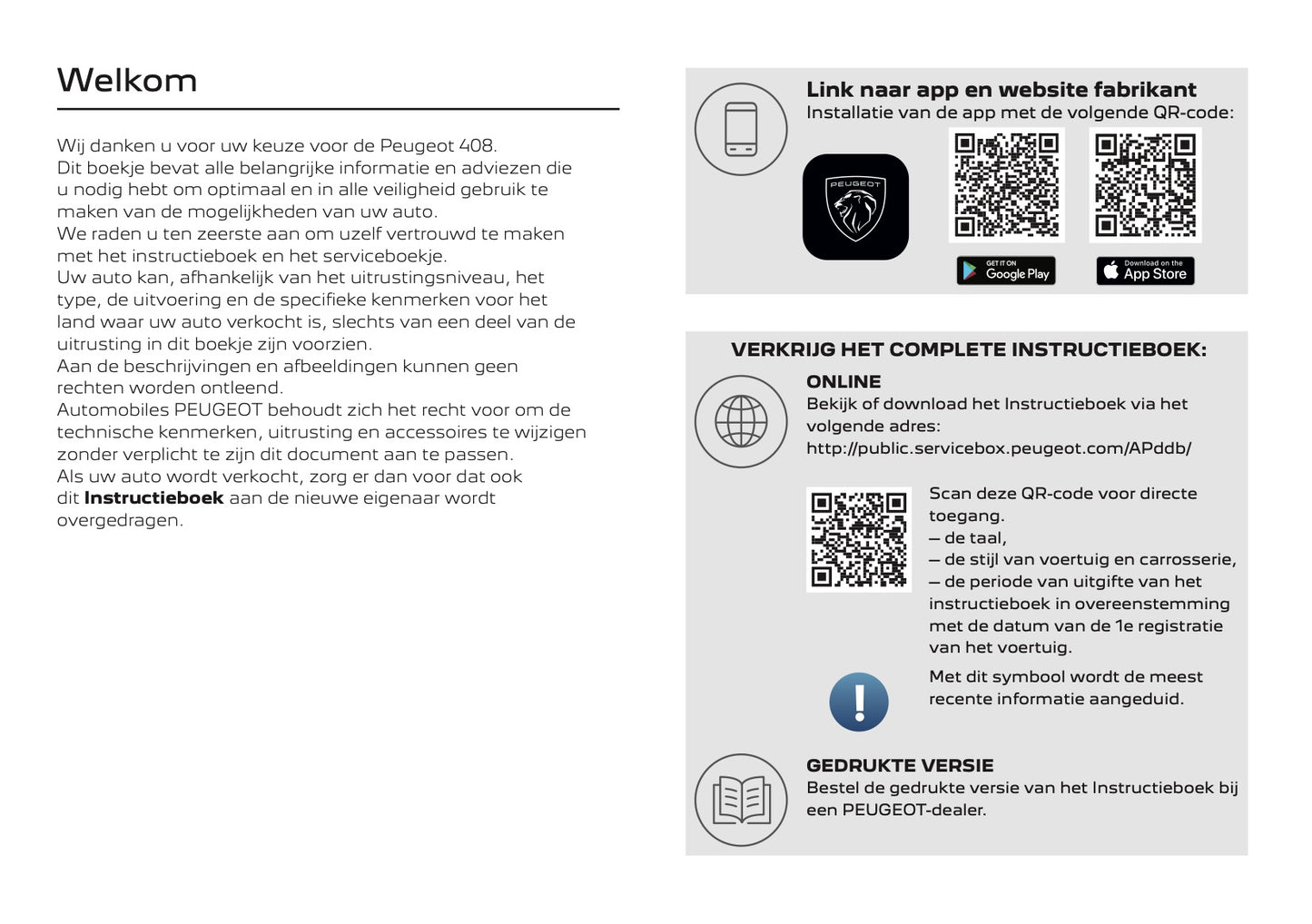 2026 Peugeot 408 Owner's Manual | Dutch
