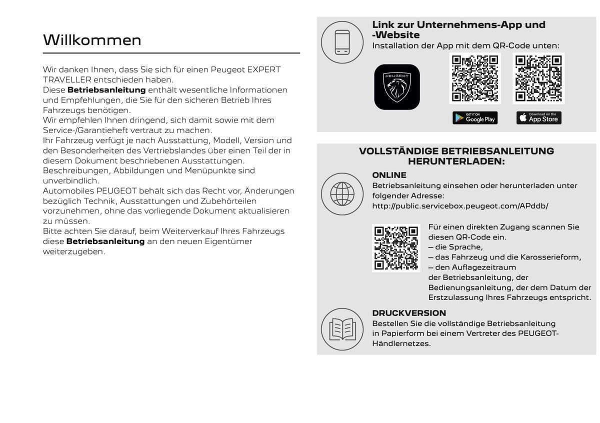 2026 Peugeot Expert/Traveller Bedienungsanleitung | Deutsch