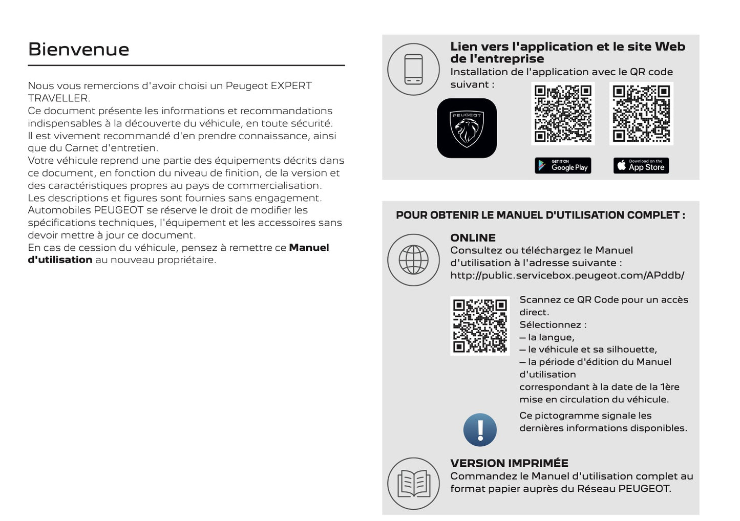2025 Peugeot Expert/Traveller Manuel du propriétaire | Français