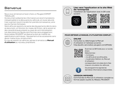 2025 Peugeot Expert/Traveller Manuel du propriétaire | Français