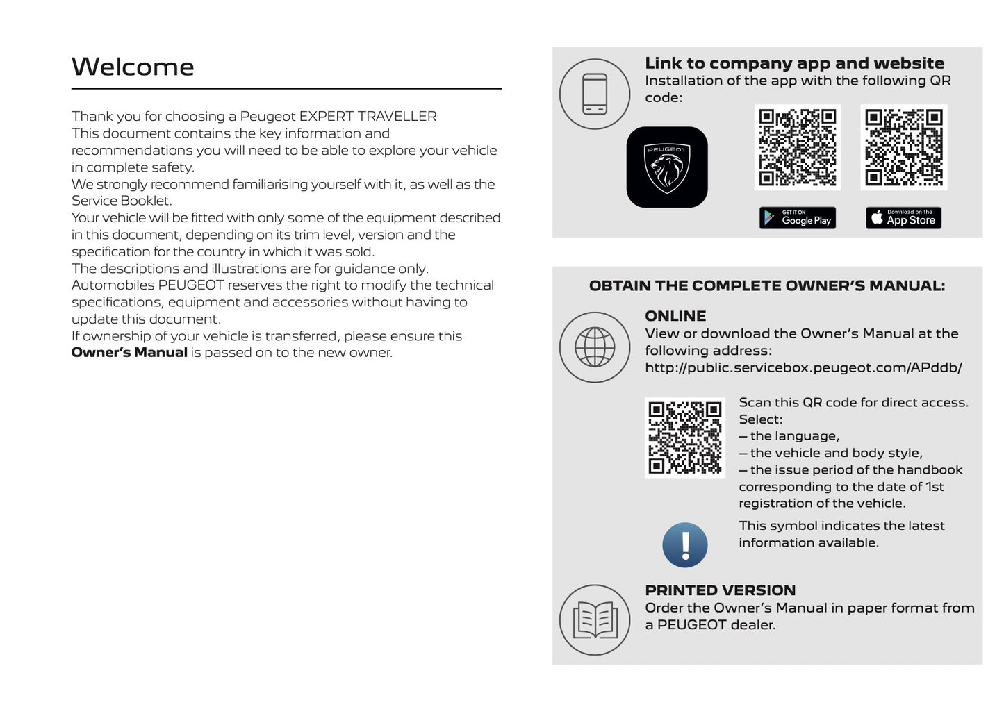 2025 Peugeot Expert/Traveller Owner's Manual | English