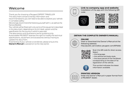 2025 Peugeot Expert/Traveller Owner's Manual | English