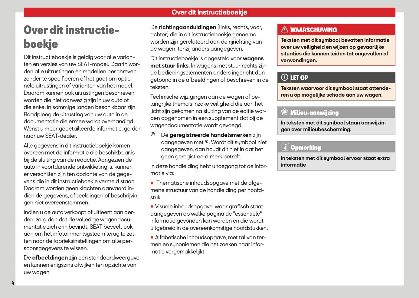 2026 Seat Ateca Owner's Manual | Dutch