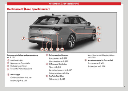 2026 Seat Leon/Leon Sportstourer Bedienungsanleitung | Deutsch