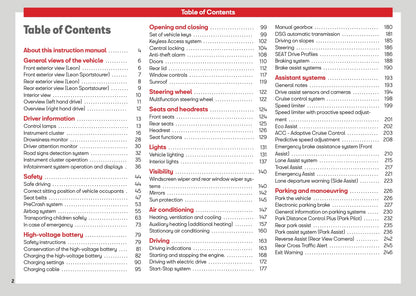 2026 Seat Leon/Leon Sportstourer Owner's Manual | English