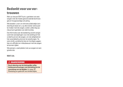 2026 Seat Leon/Leon Sportstourer Owner's Manual | Dutch