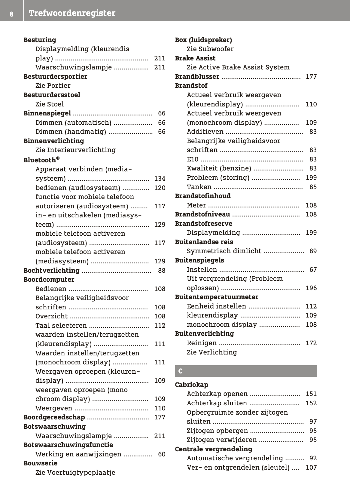 2018-2019 Smart ForTwo Owner's Manual | Dutch