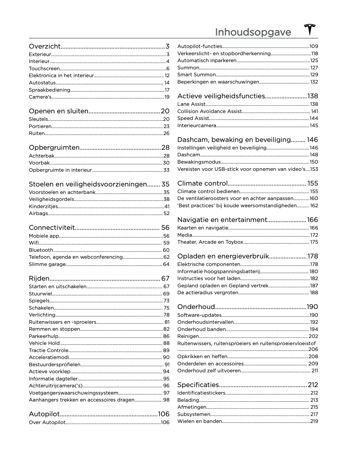 2023-2024 Tesla Model 3 Owner's Manual | Dutch