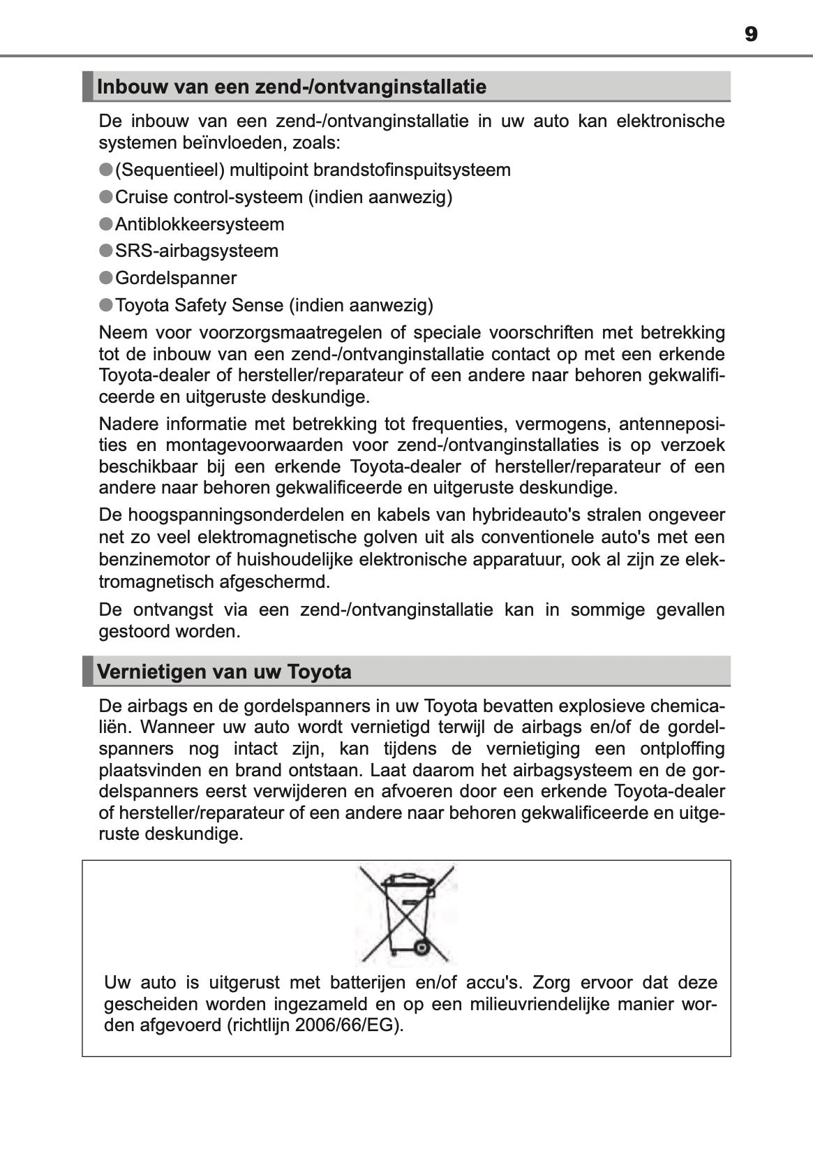 2016-2017 Toyota Auris Hybrid Touring Sports Owner's Manual | Dutch