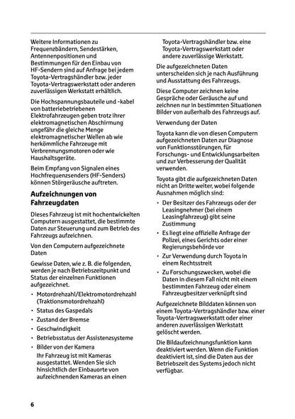 2025 Toyota bZ4X Owner's Manual | German