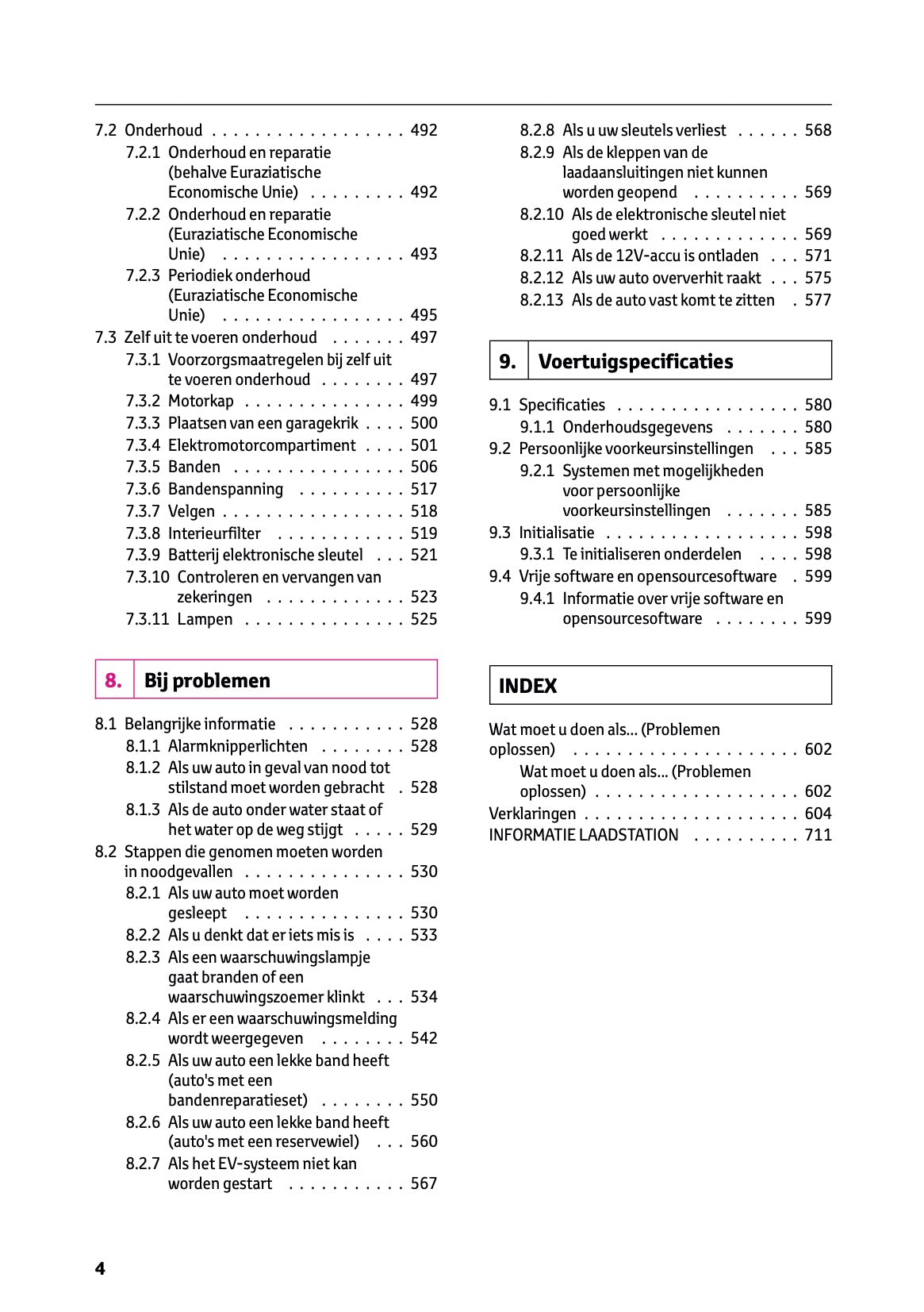 2025 Toyota bZ4X Owner's Manual | Dutch