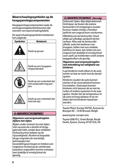 2025 Toyota bZ4X Owner's Manual | Dutch